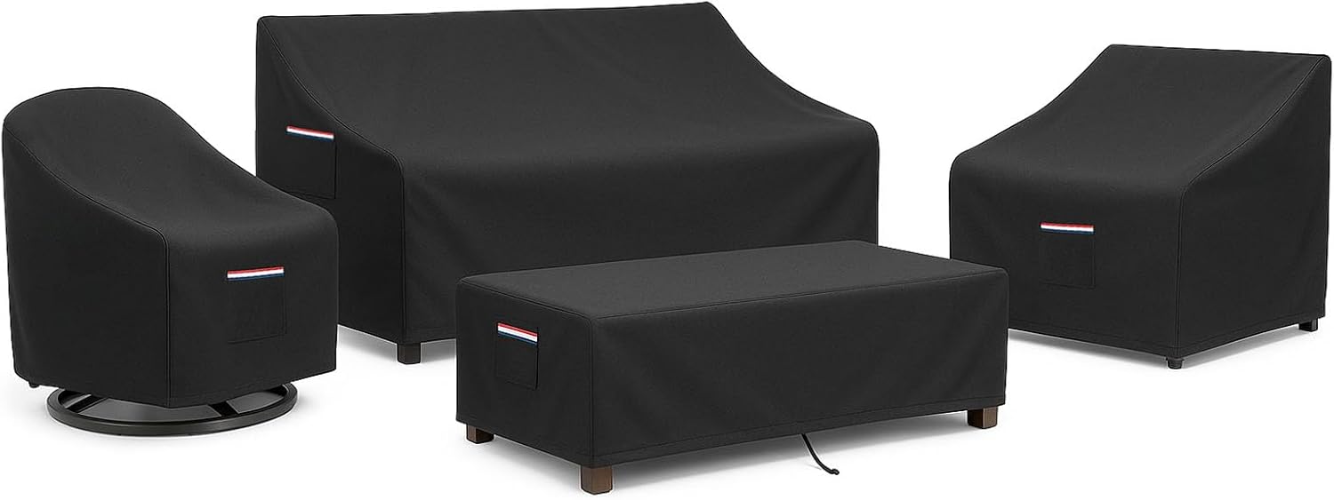Outdoor Furniture Heavy - 4-Piece Patio Furniture Cover Set, Waterproof