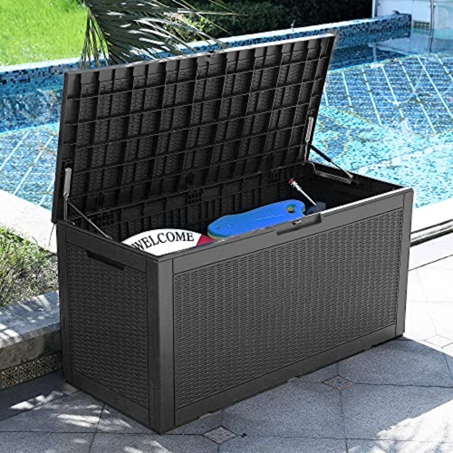 Outdoor Furniture With Storage For Cushions - 100 Gallon Large Deck Box, Outdoor