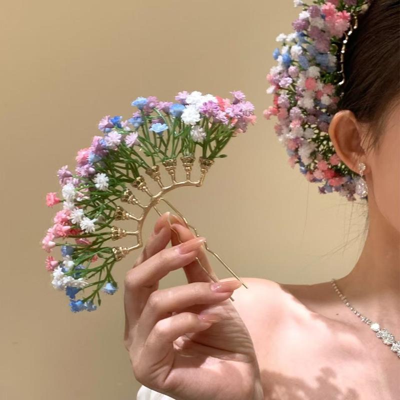 Outdoor Furniture Decor - Artificial Flower Bridal Wedding Hairpin U