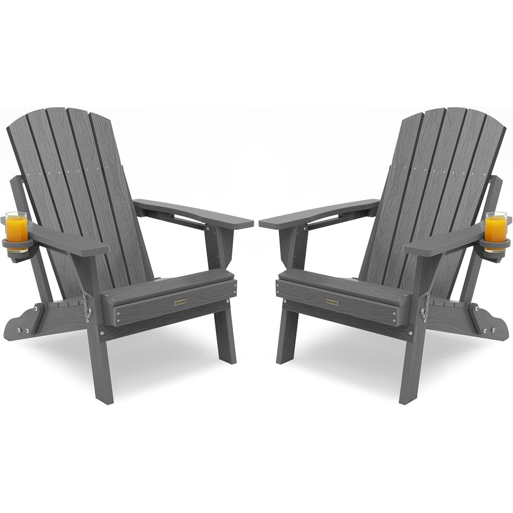 Outdoor Furniture Recycled Plastic - 2-Pack Recycled Plastic Adirondack Chairs with
