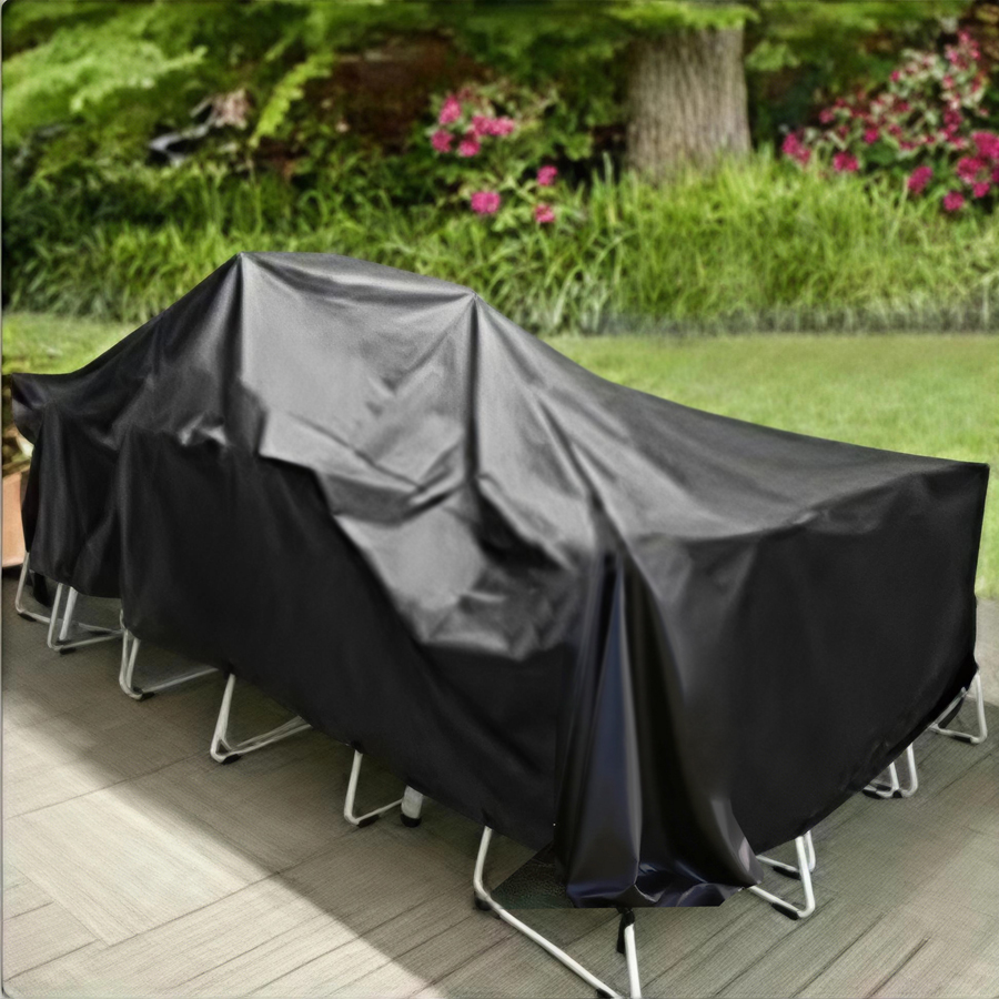 Outdoor Furniture With Covers - Durable Pure Black PVC Waterproof and