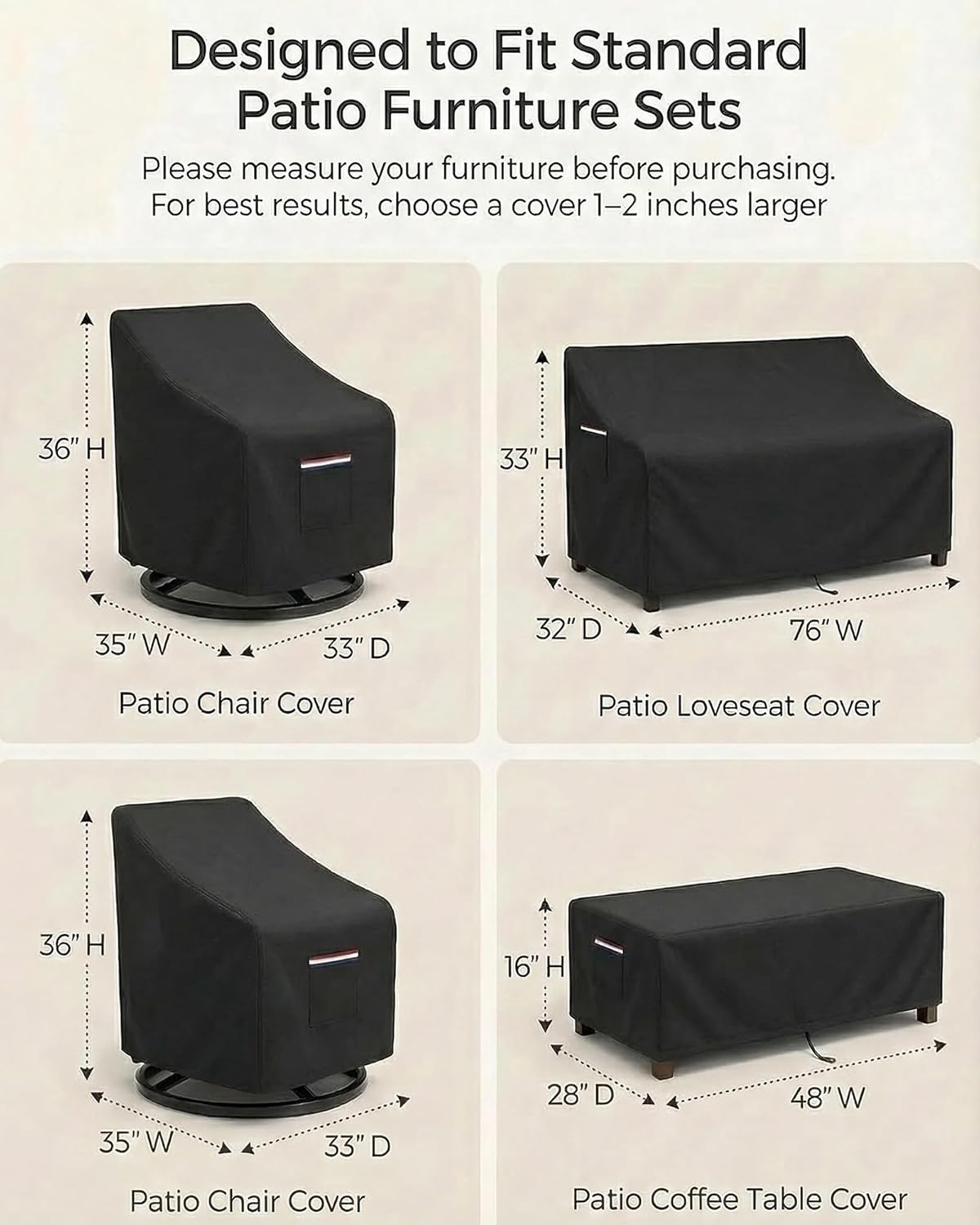 4-Piece Patio Furniture Cover  - Outdoor Furniture Heavy recensie en prijs