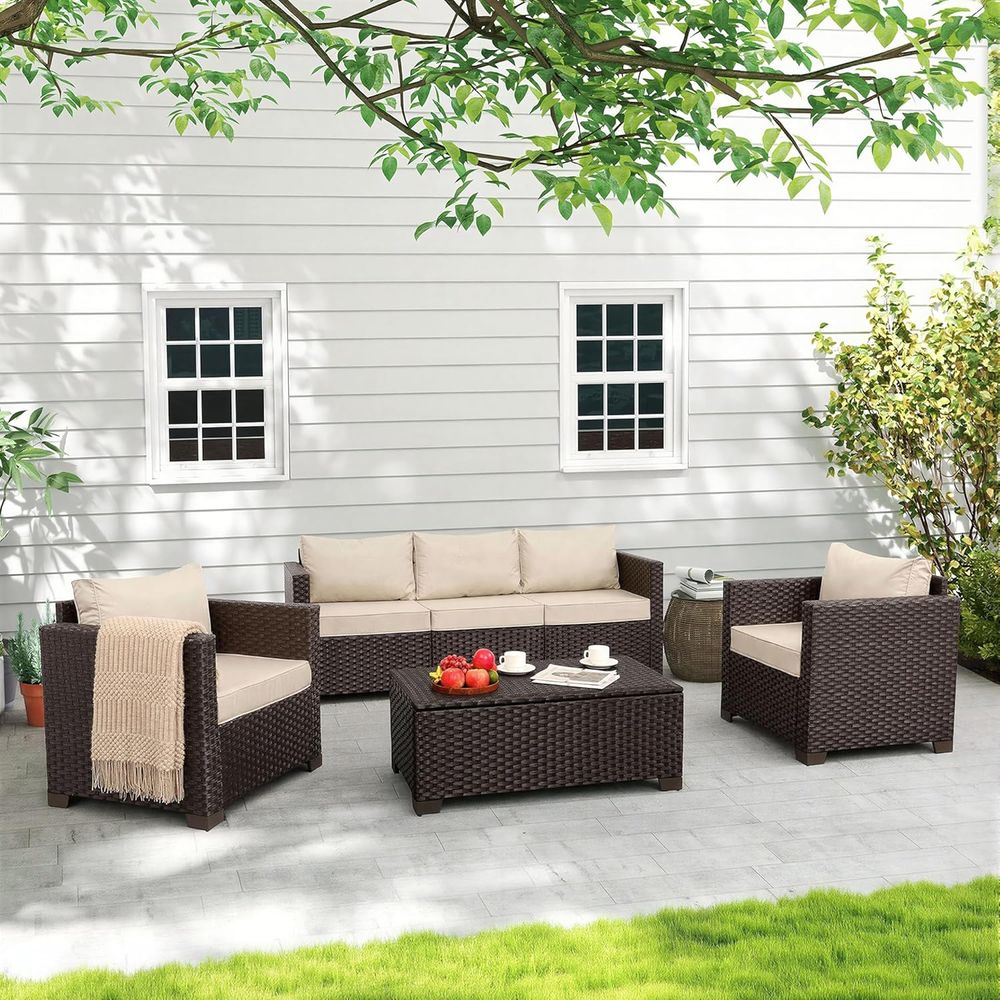 4-Piece Outdoor Patio Furnitur - Outdoor Furniture With Storage For Cushions recensie en prijs