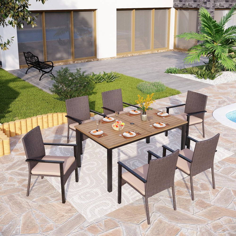 64 Rectangle Outdoor Dining Ta - Outdoor Furniture Umbrella recensie en prijs
