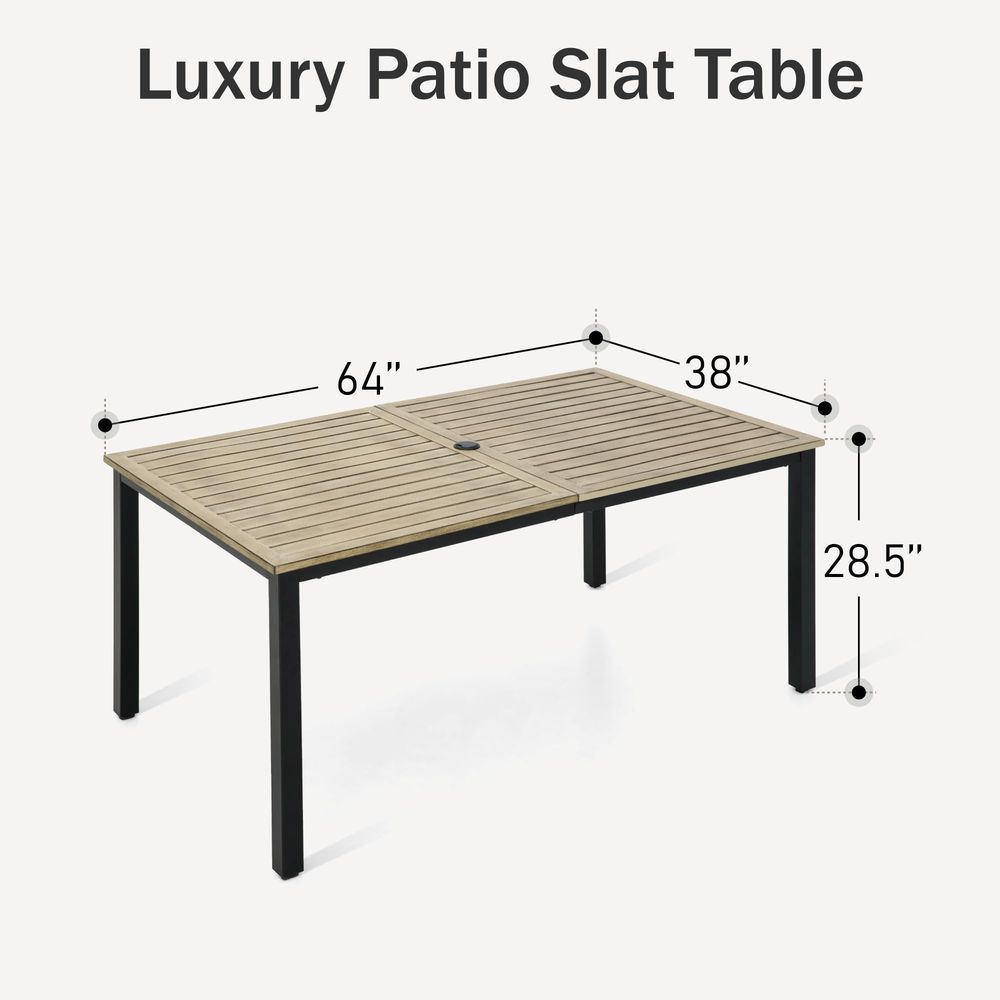 64 Rectangle Outdoor Dining Ta - Outdoor Furniture Umbrella recensie en prijs
