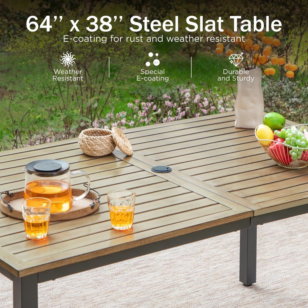 64 Rectangle Outdoor Dining Ta - Outdoor Furniture Umbrella recensie en prijs