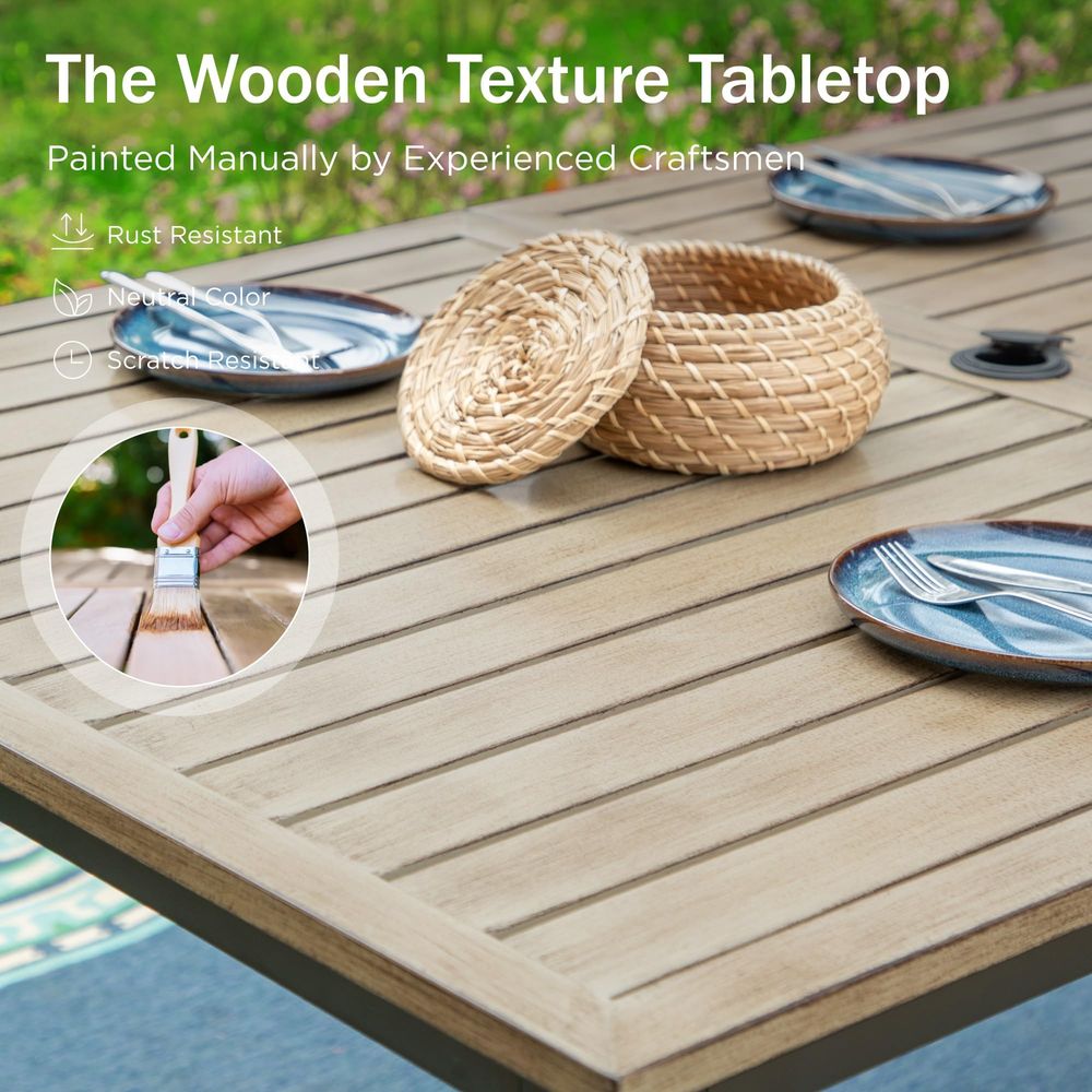 64 Rectangle Outdoor Dining Ta - Outdoor Furniture Umbrella recensie en prijs