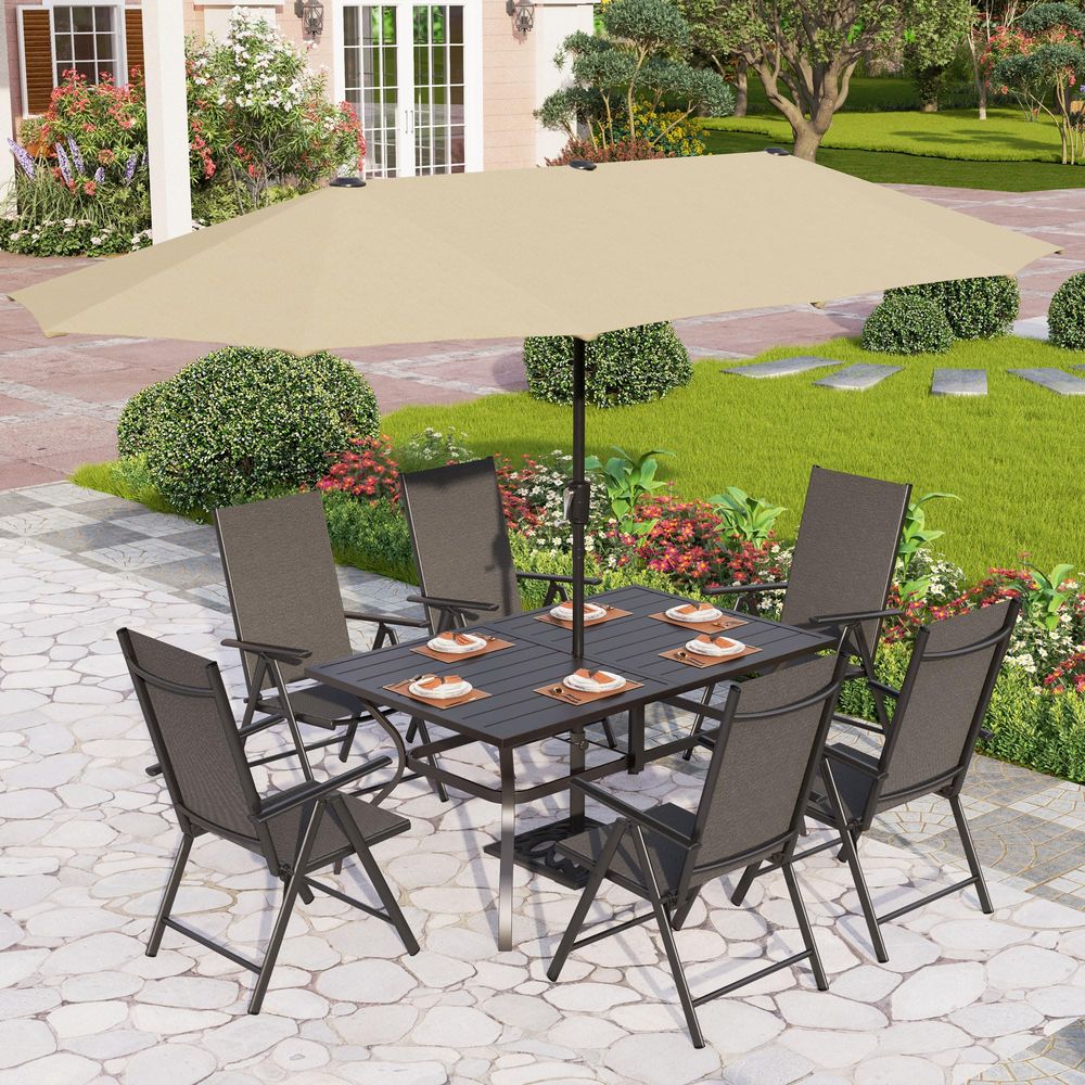 7 Piece Patio Dining Furniture - Outdoor Furniture Umbrella recensie en prijs
