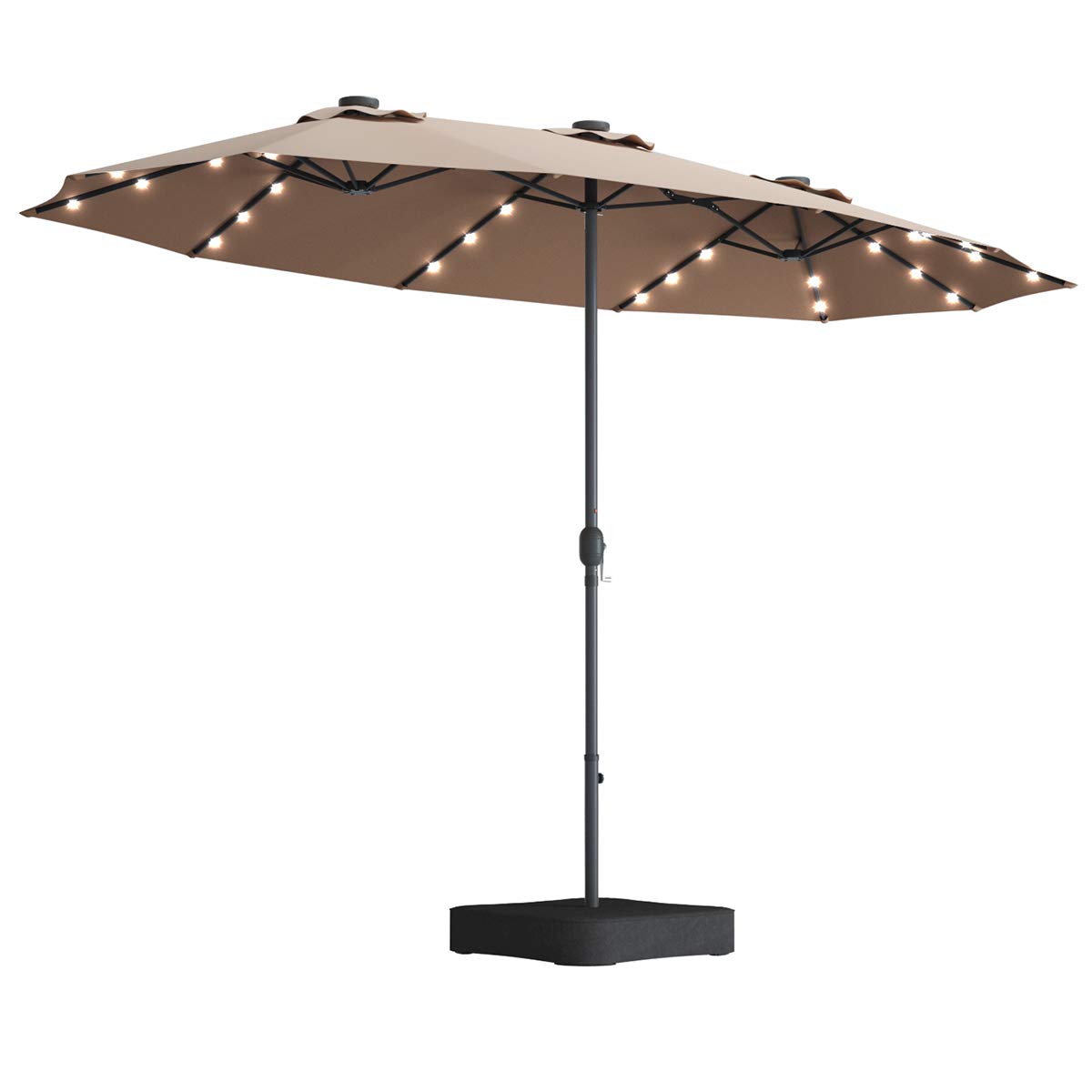 15 Ft Solar Patio Umbrella wit - Outdoor Furniture Umbrella recensie en prijs