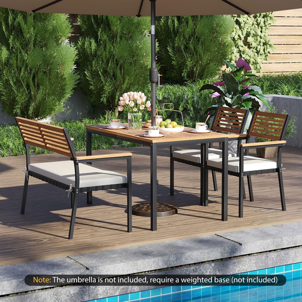 4 Piece Patio Dining Furniture - Outdoor Furniture Umbrella recensie en prijs