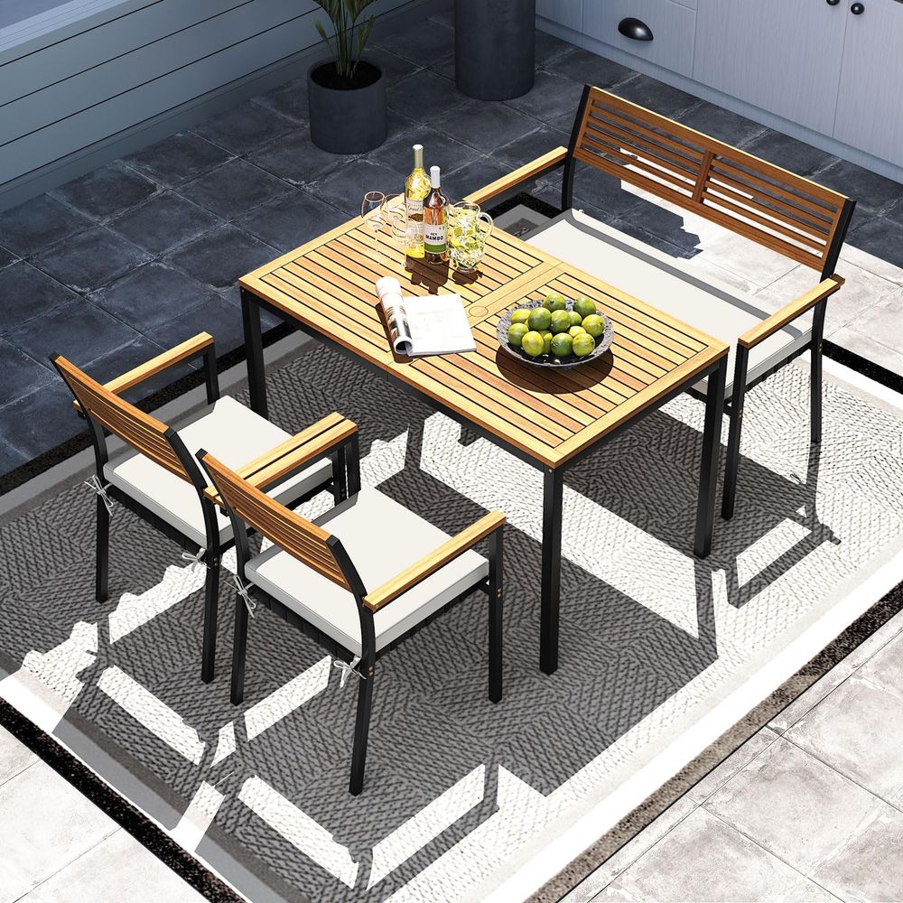 4 Piece Patio Dining Furniture - Outdoor Furniture Umbrella recensie en prijs
