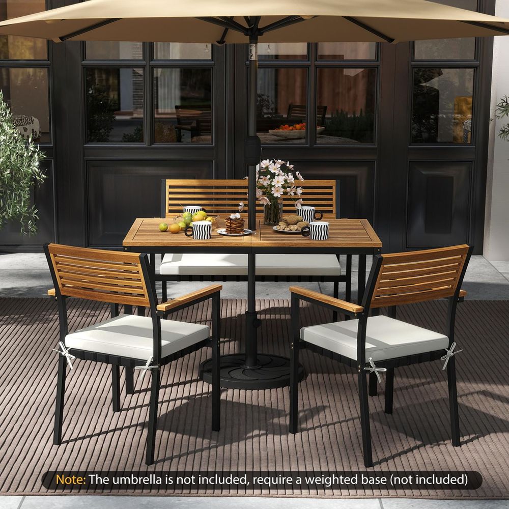 4 Piece Patio Dining Furniture - Outdoor Furniture Umbrella recensie en prijs