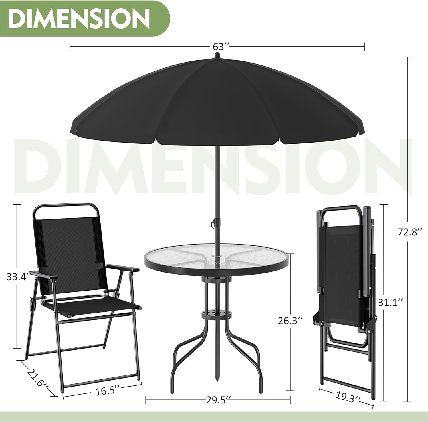 6-Piece Outdoor Patio Dining S - Outdoor Furniture Umbrella recensie en prijs
