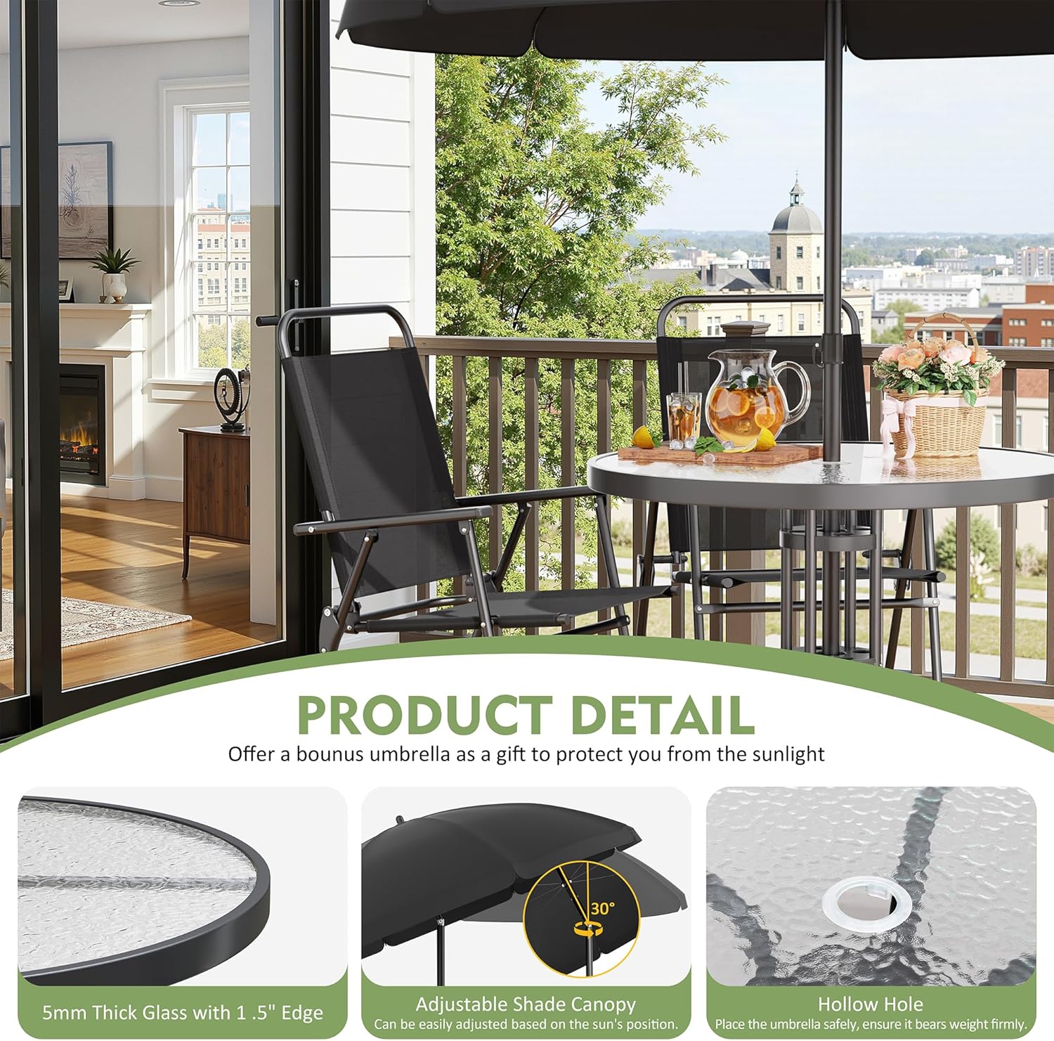 6-Piece Outdoor Patio Dining S - Outdoor Furniture Umbrella recensie en prijs