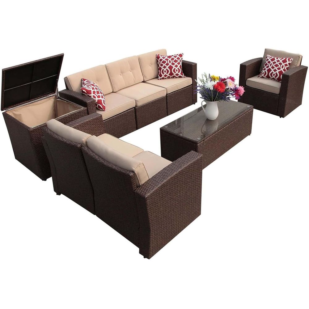 8-Piece Outdoor Patio Furnitur - Outdoor Furniture With Storage For Cushions recensie en prijs