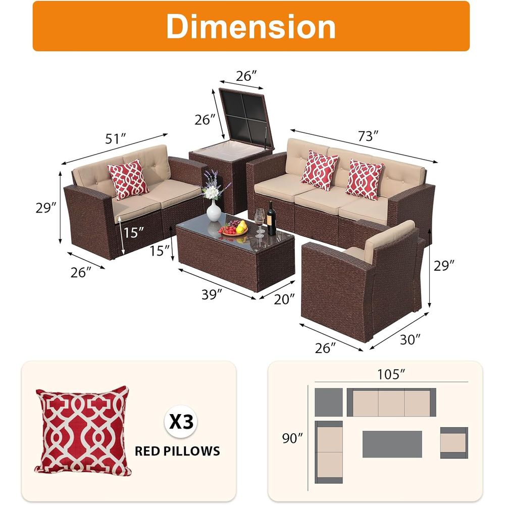 8-Piece Outdoor Patio Furnitur - Outdoor Furniture With Storage For Cushions recensie en prijs