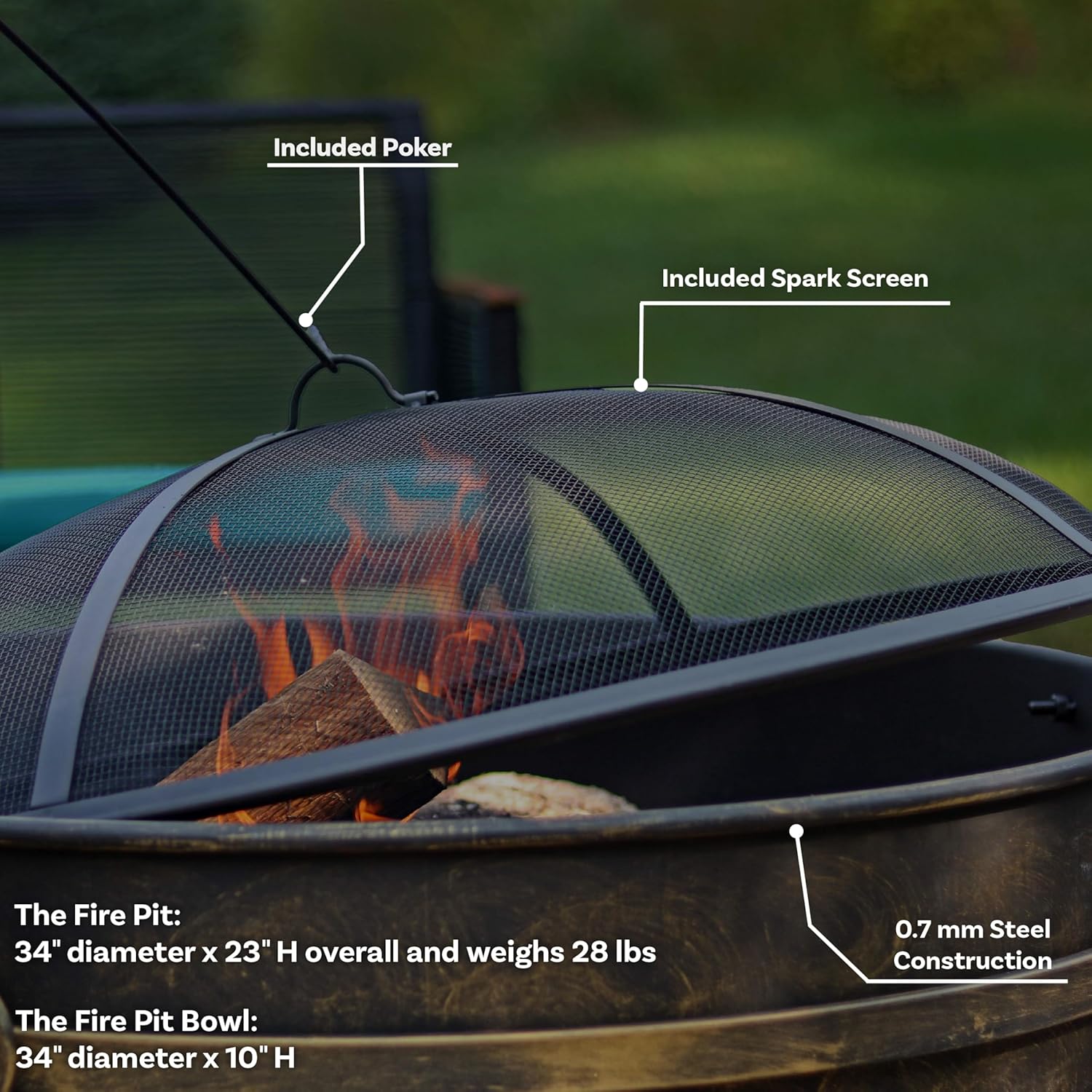 34-Inch Cauldron Style Outdoor - Fire Pit Bowl recensie en prijs