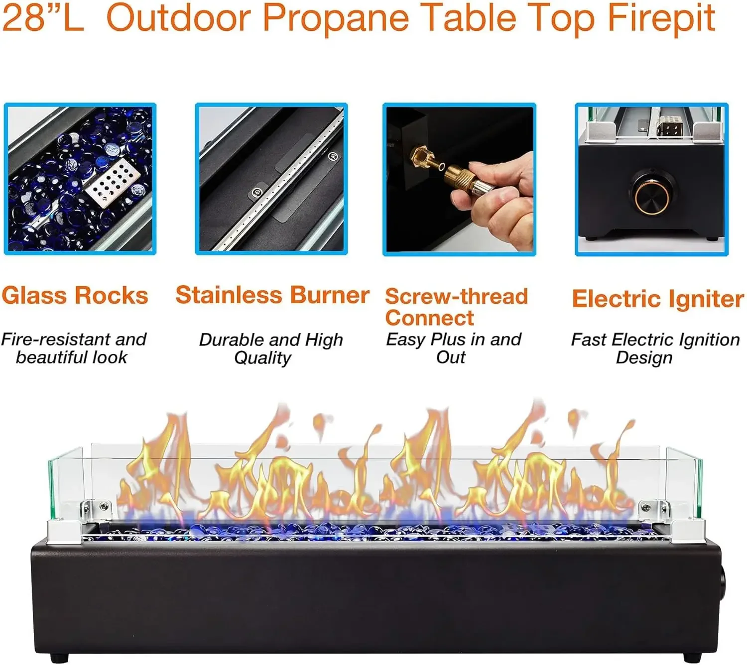 28-inch Table Top Propane Fire - Fire Pit Bowl recensie en prijs
