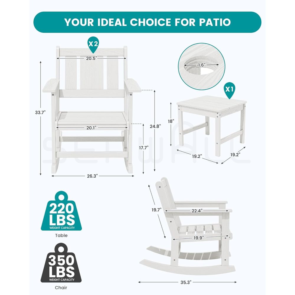 2-Piece Outdoor Rocking Chairs - Outdoor Furniture Umbrella recensie en prijs