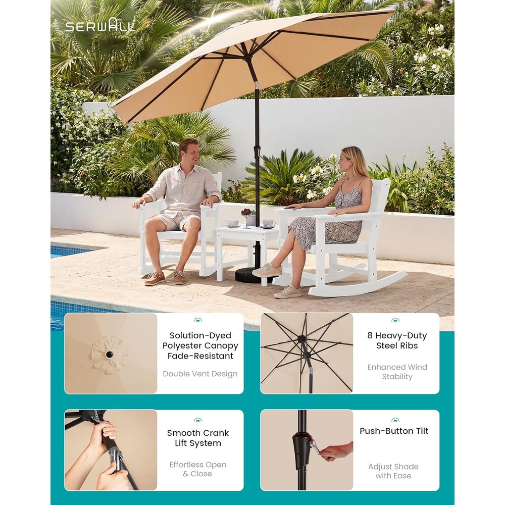 2-Piece Outdoor Rocking Chairs - Outdoor Furniture Umbrella recensie en prijs