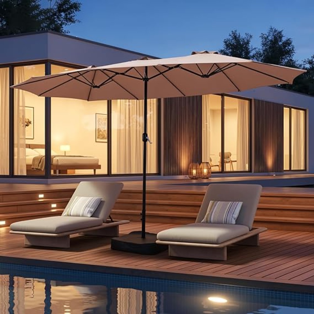 15ft Patio Umbrella with Base  - Outdoor Furniture Umbrella recensie en prijs