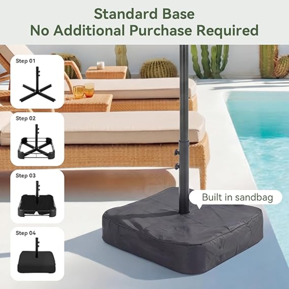 15ft Patio Umbrella with Base  - Outdoor Furniture Umbrella recensie en prijs