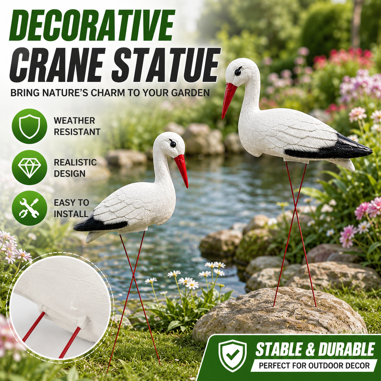 White Stork Yard Decoration St - Outdoor Furniture Decor recensie en prijs