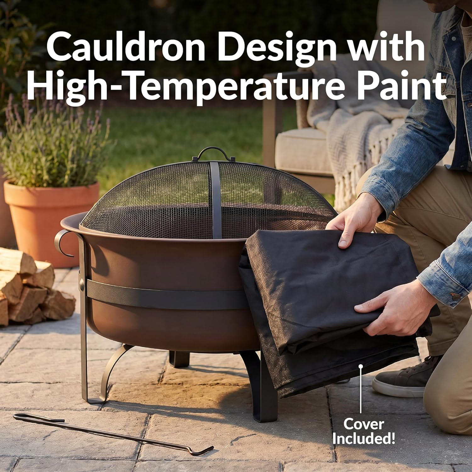 Sunnydaze 29 Inch Cauldron Woo - Fire Pit Bowl recensie en prijs