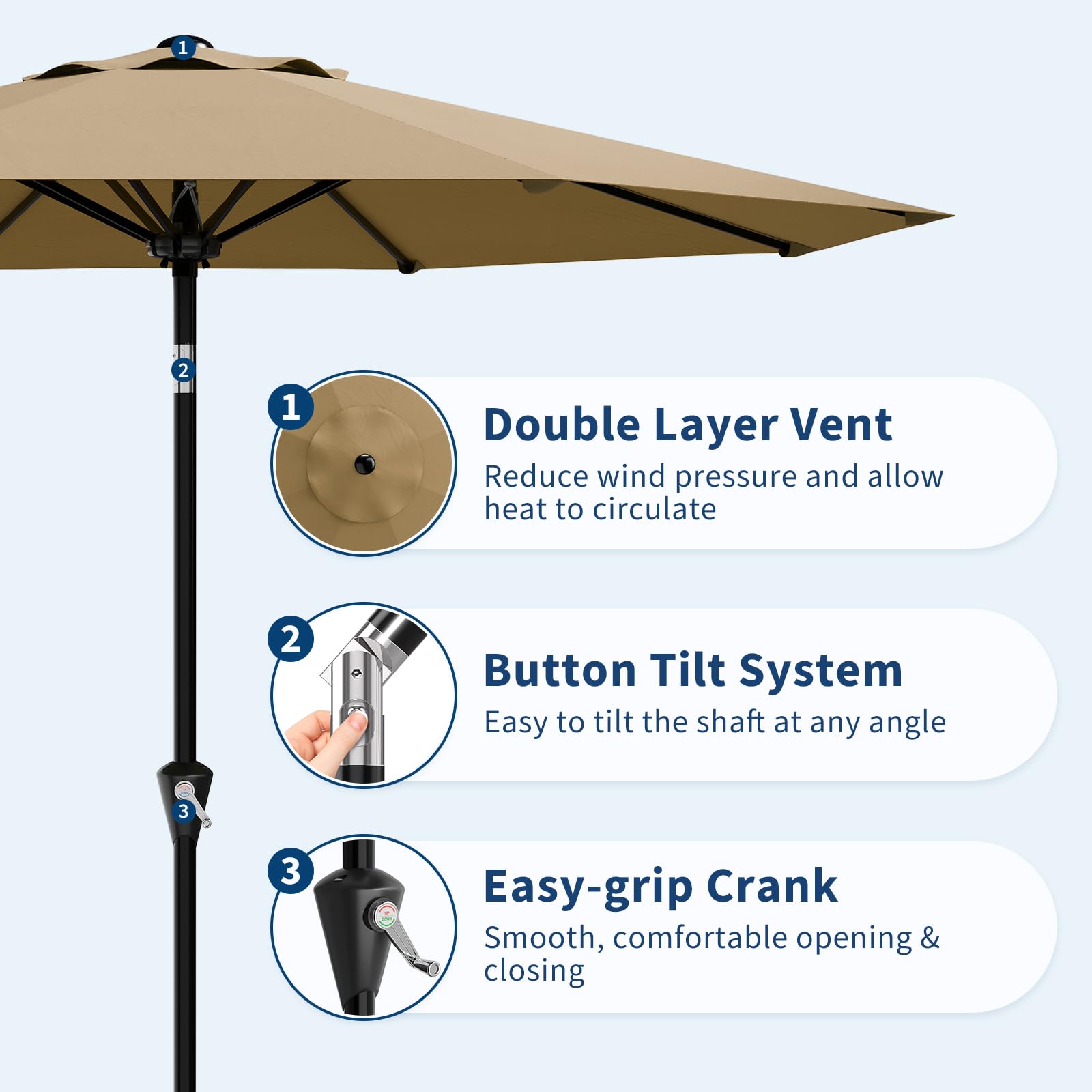 9FT Patio Umbrella - Outdoor T - Outdoor Furniture Umbrella recensie en prijs