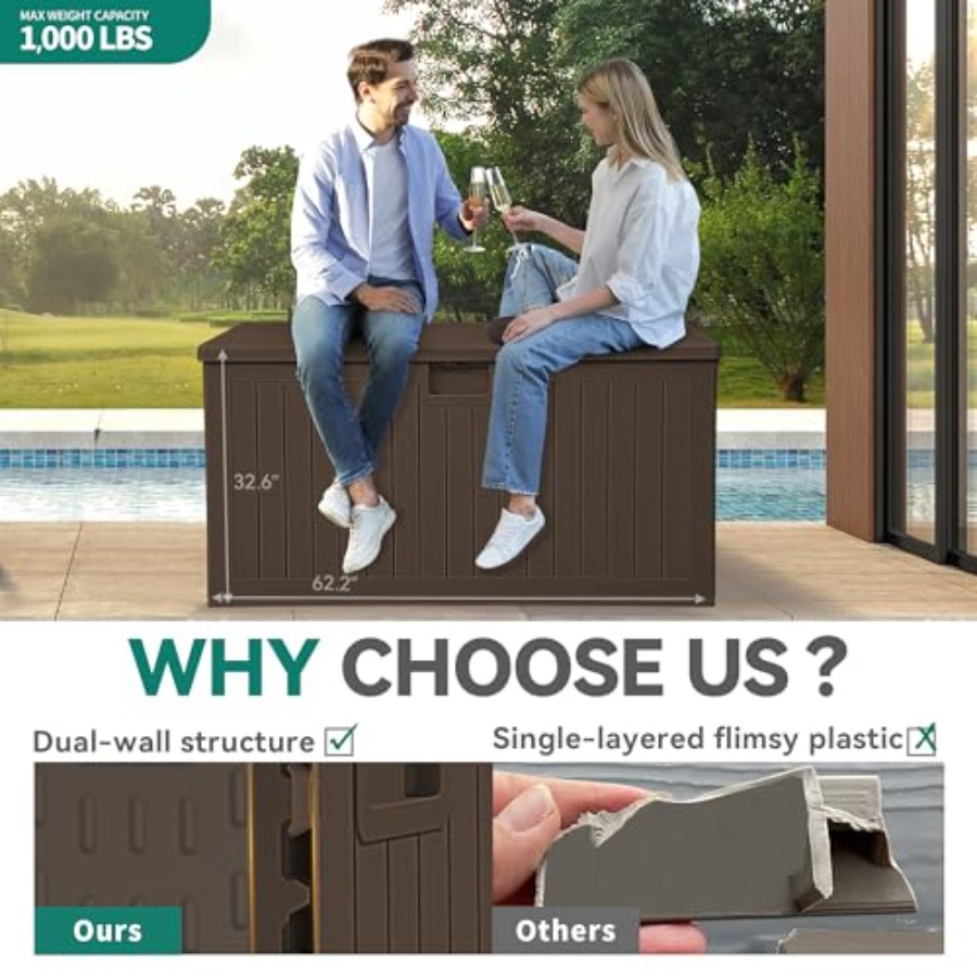 XXL Large Deck Box, Outdoor St - Outdoor Furniture With Storage For Cushions recensie en prijs