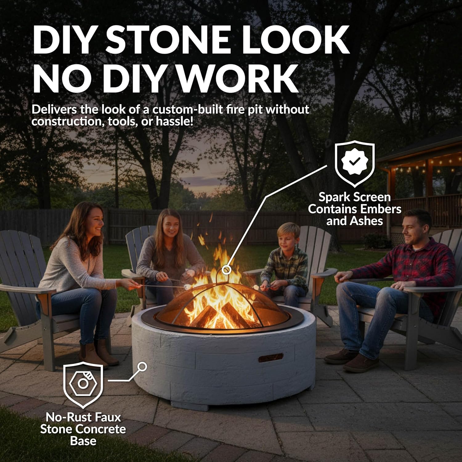 Sunnydaze 36-Inch Faux Stone F - Fire Pit Bowl recensie en prijs