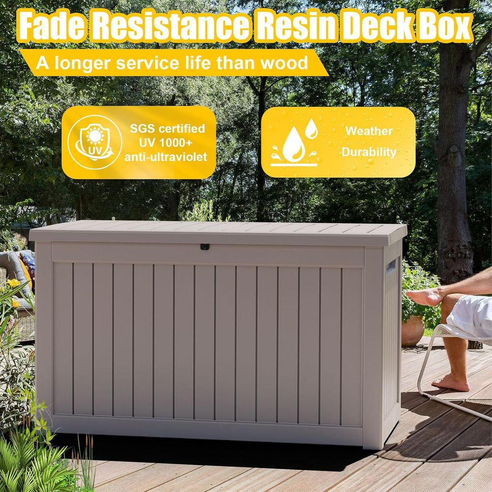 Gray 280 Gallon Weather-Resist - Outdoor Furniture With Storage For Cushions recensie en prijs