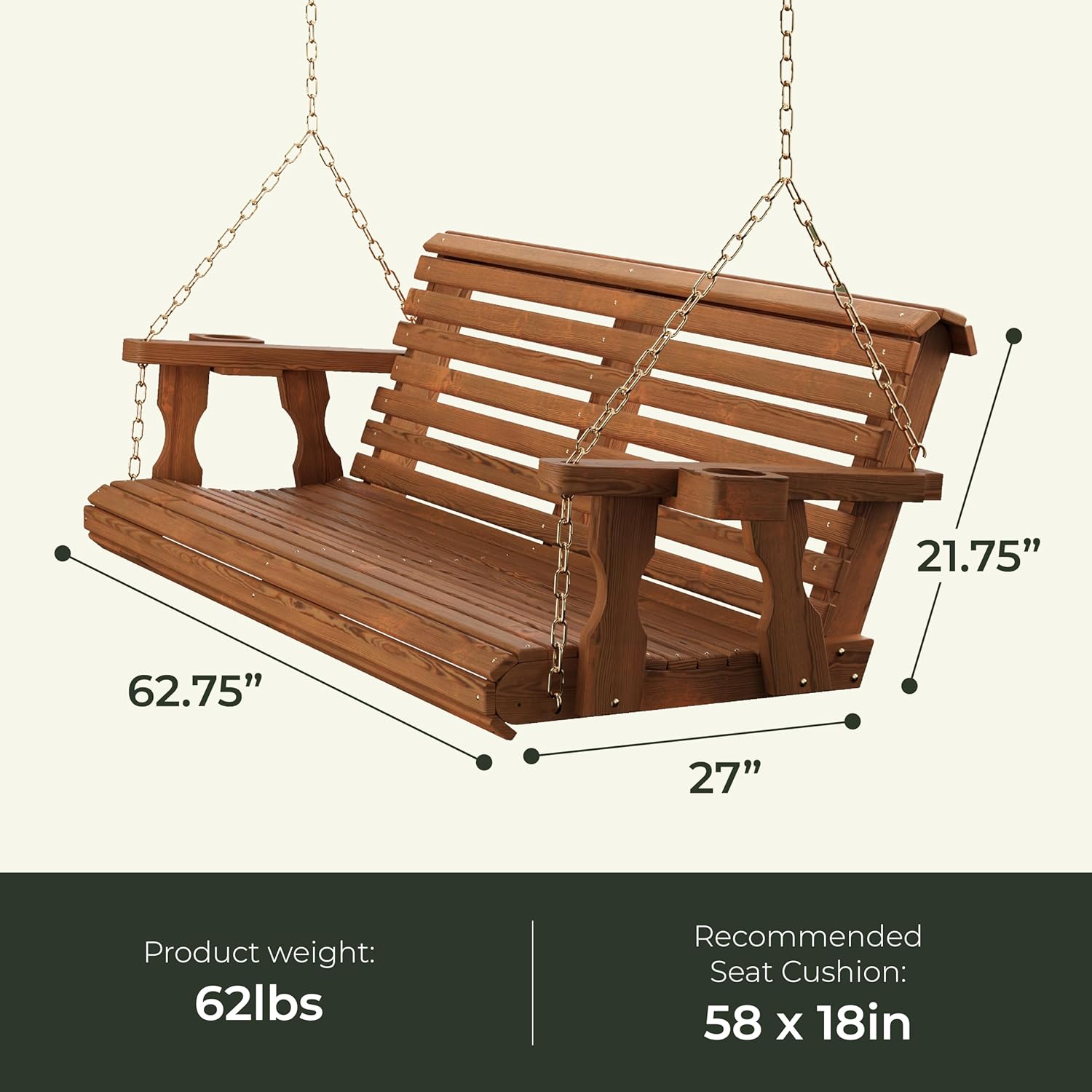 Heavy Duty 700Lb Porch Swing w - Outdoor Furniture Heavy recensie en prijs